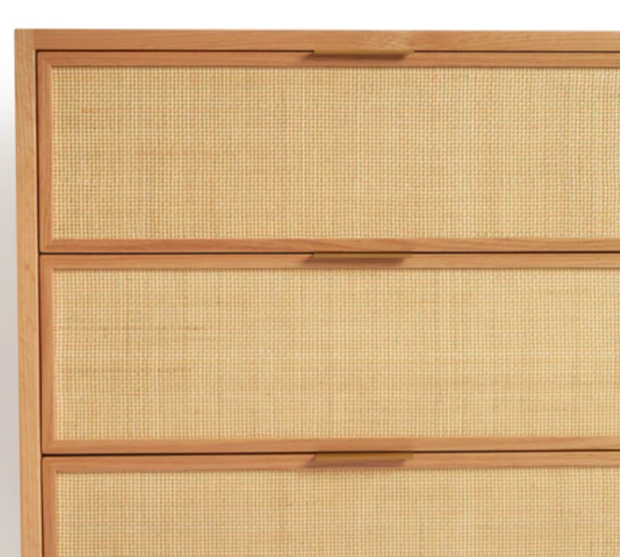 Cane and Oak Dresser Of 6 Spacious Drawers 2