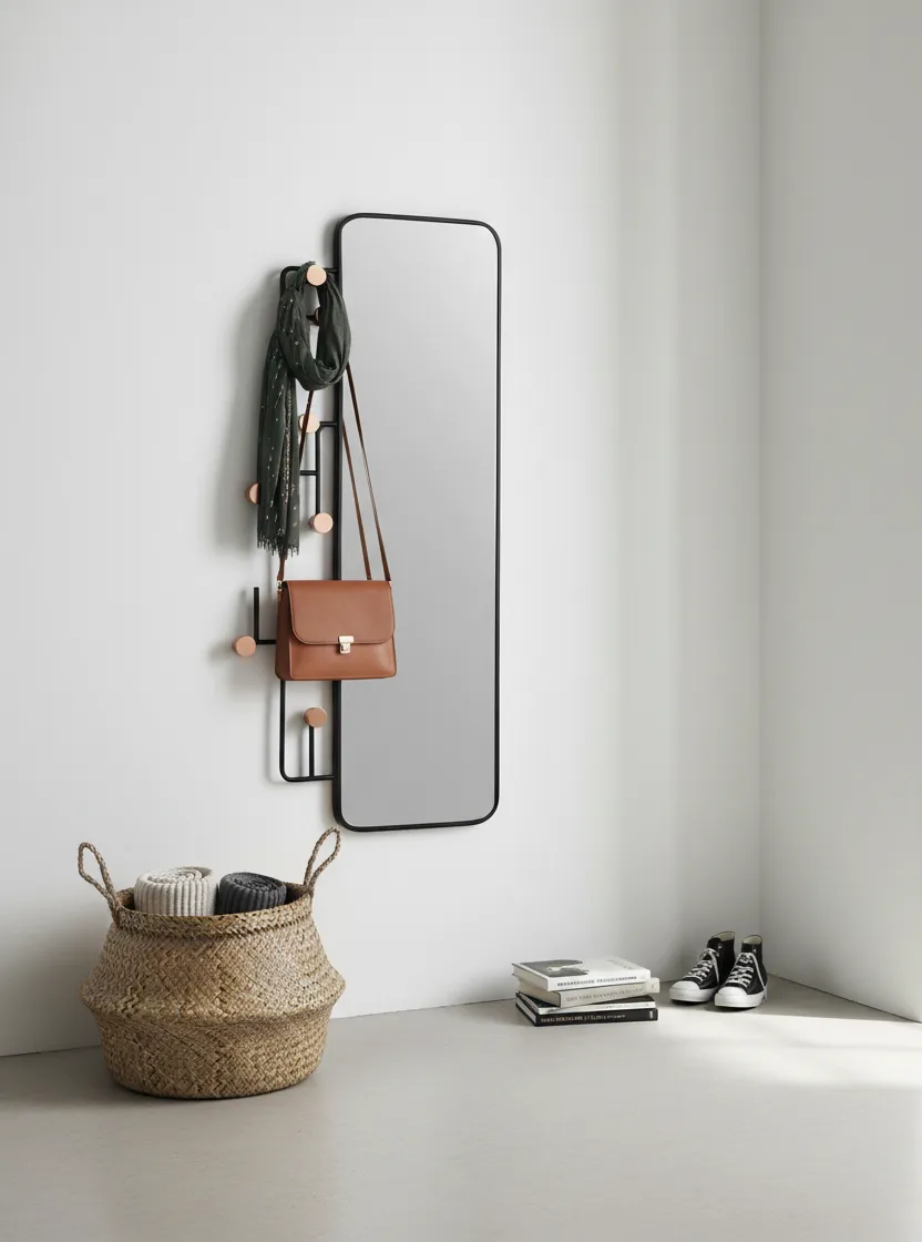 Black & Gold Modern Wall Mirror – Steel Frame Design 2