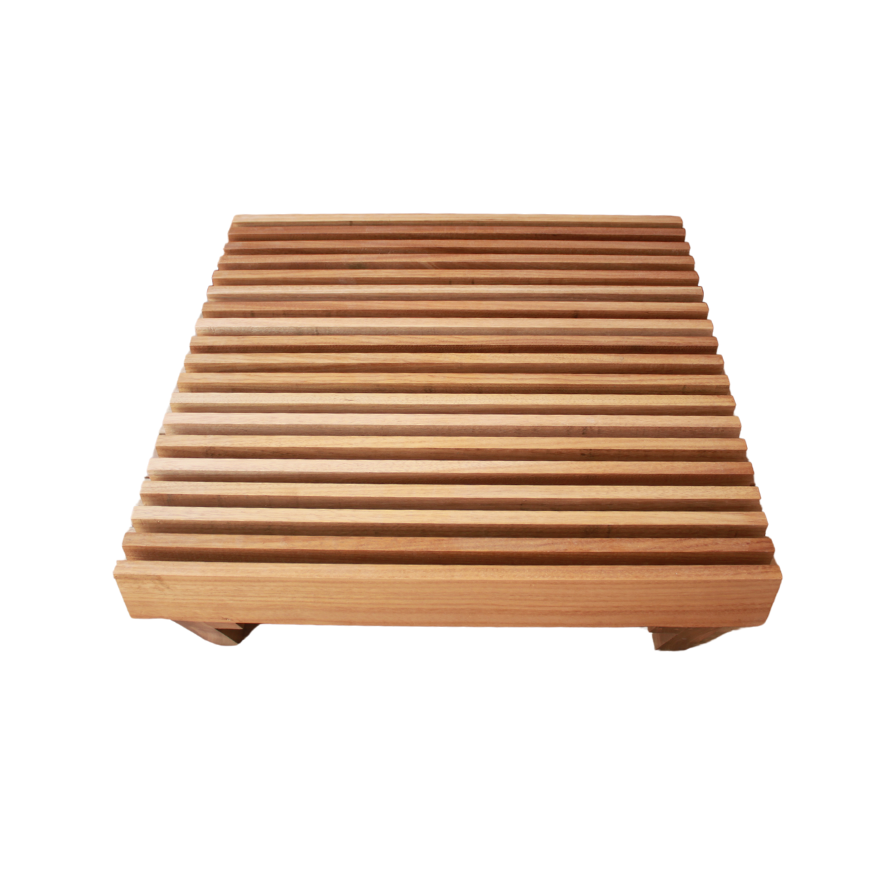 Square Coffee Table - Pine solid Wood - Slatted Top Design 0