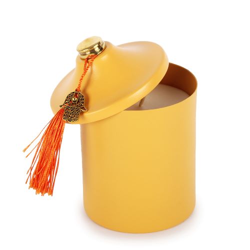 Orchid & Jojoba Scented Pyramid Candle Cup Yellow 0