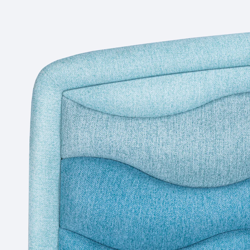 Tide Bed Upholstered With Oak Legs 2