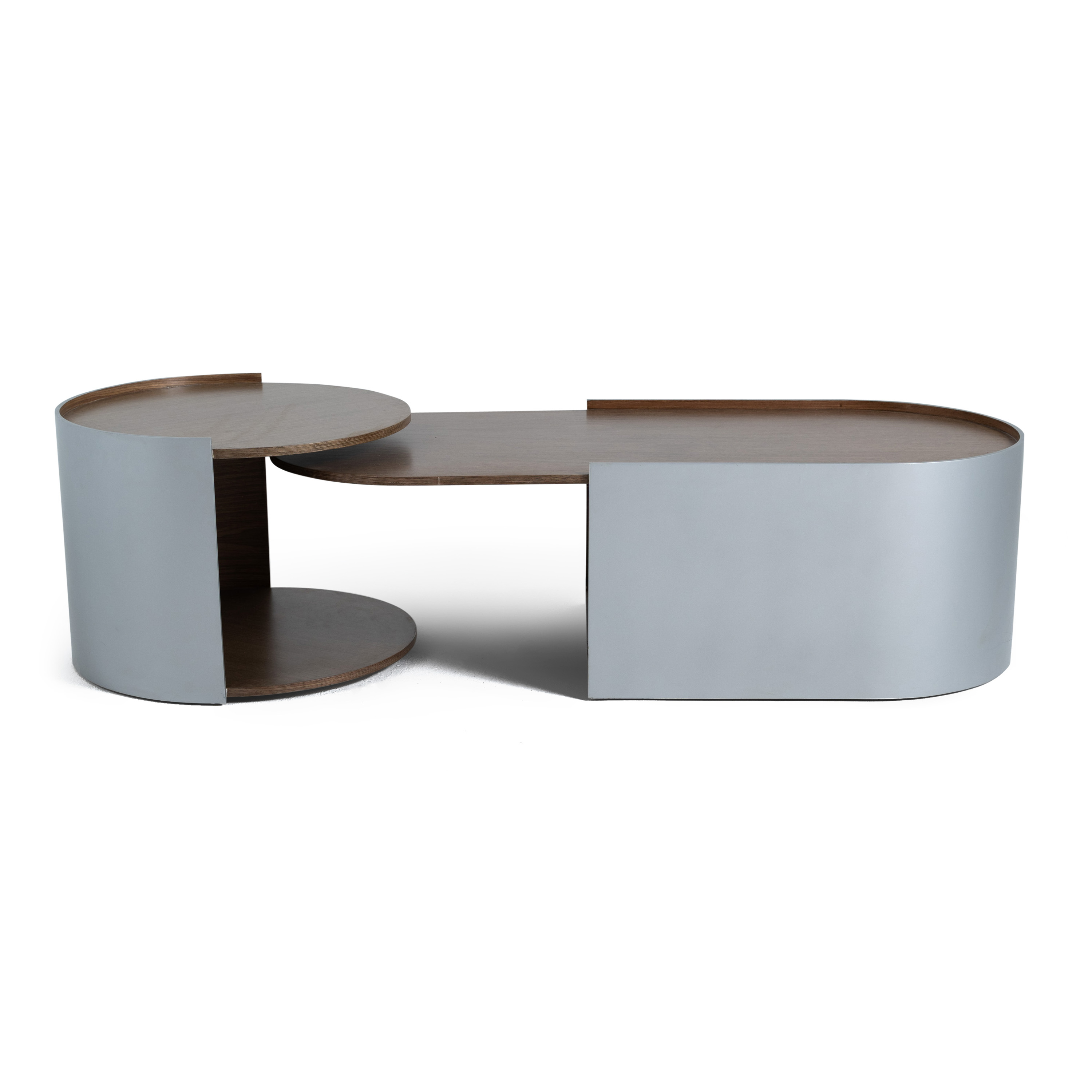 Lissa Oval Coffee Table – Brown Wenge Veneer and Grey Finish 2