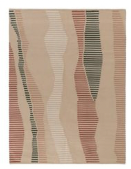 Square Hatches Handwoven Cotton Rug – Wave-Inspired Abstract Design 0