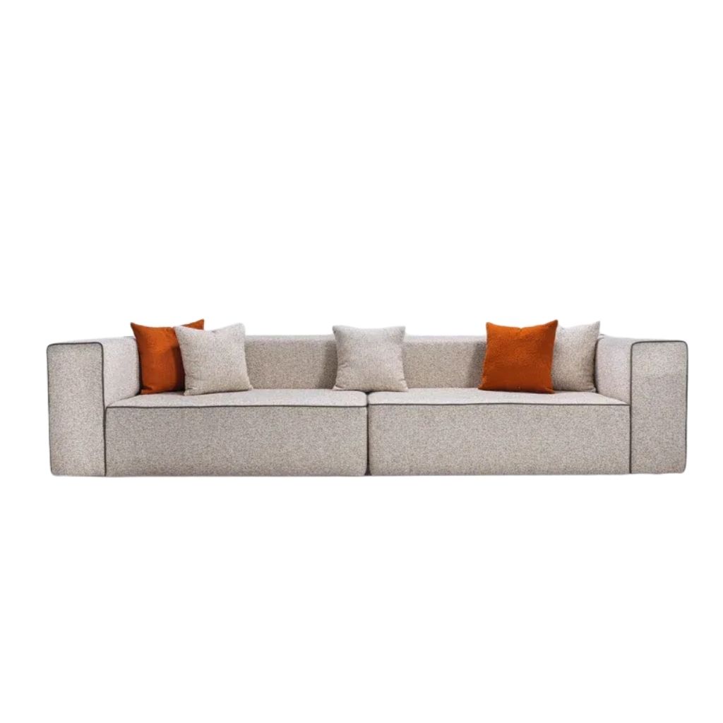 Mellow Sofa With Beech Wood Frame & Leather Piping 0