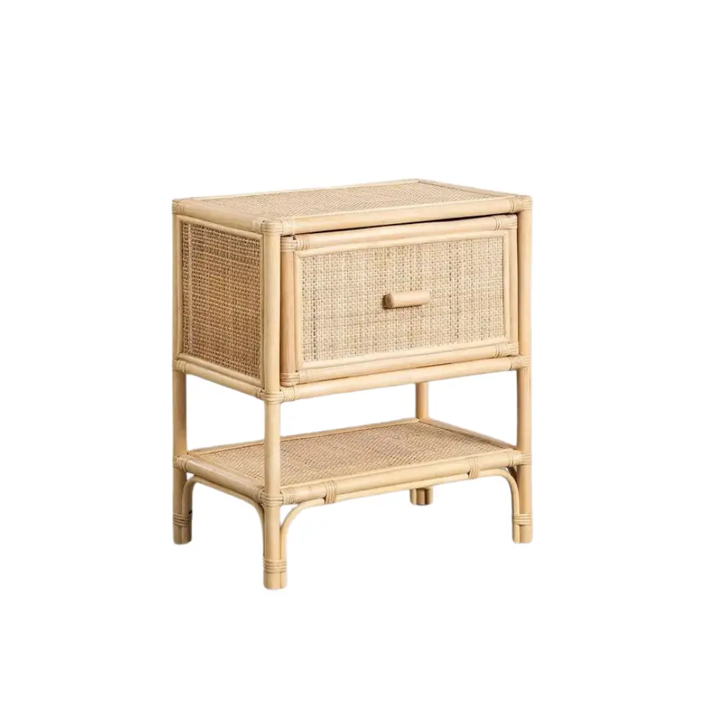 Bamboo & Rattan Nightstand 0