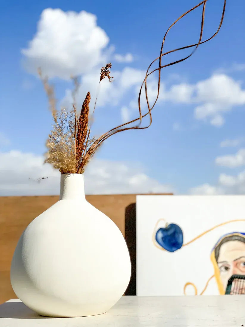 Ball Vase – Matte Ceramic in Off-White 1