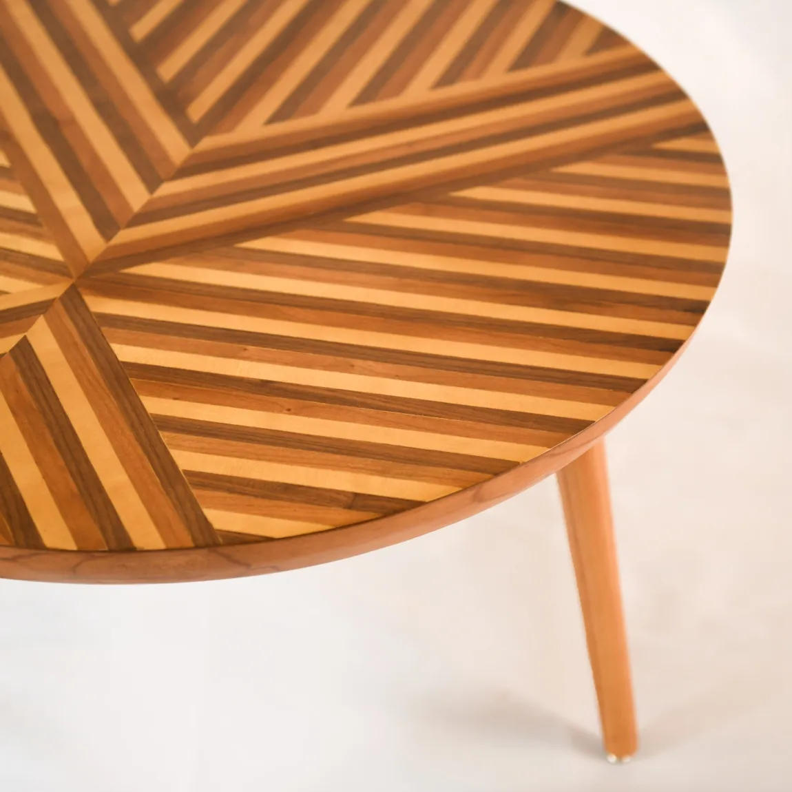 Geo Side Table - Walnut - Cherry & Oak Veneer - Round Top 3