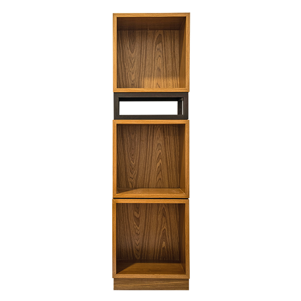 وحدة رفوف تريبل كيوبيك ثلاث مكعبات خشبية بالكامل