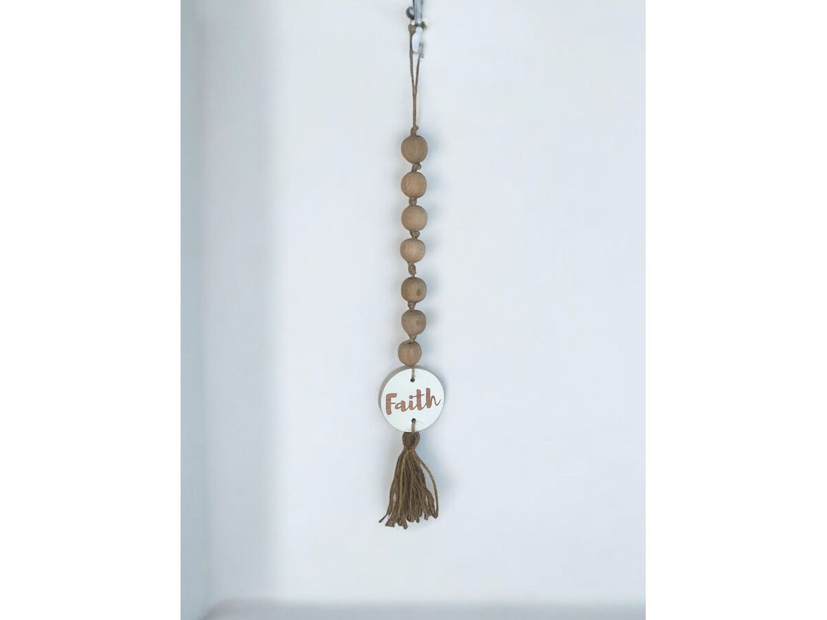 Faith Wooden bead garland 0