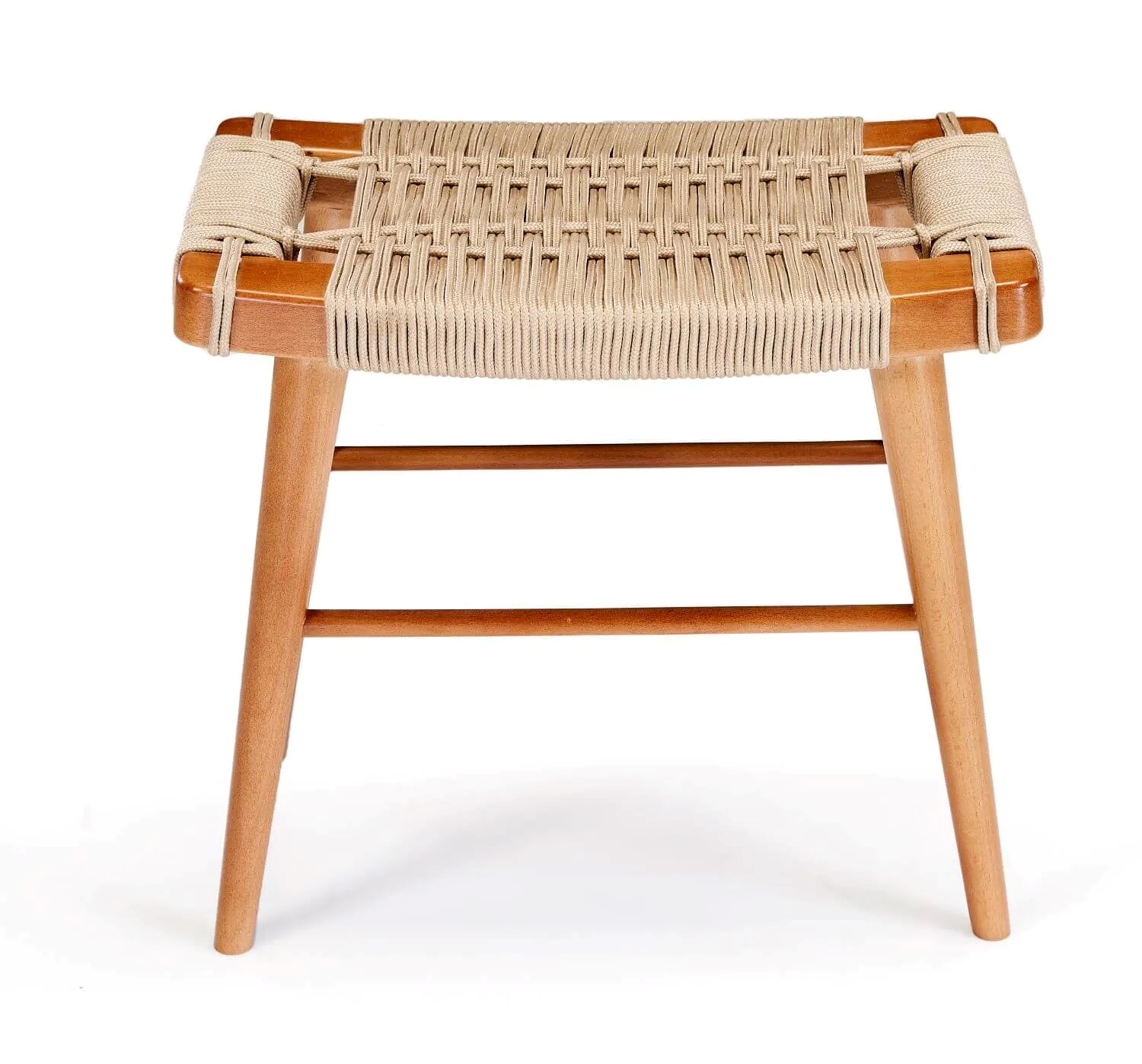 Fernando Stool – Handwoven Seat with Durable Wooden Frame 0