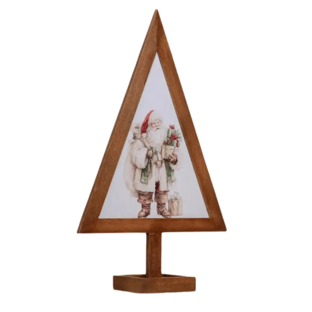 Wooden Santa Christmas Tree Decor 0