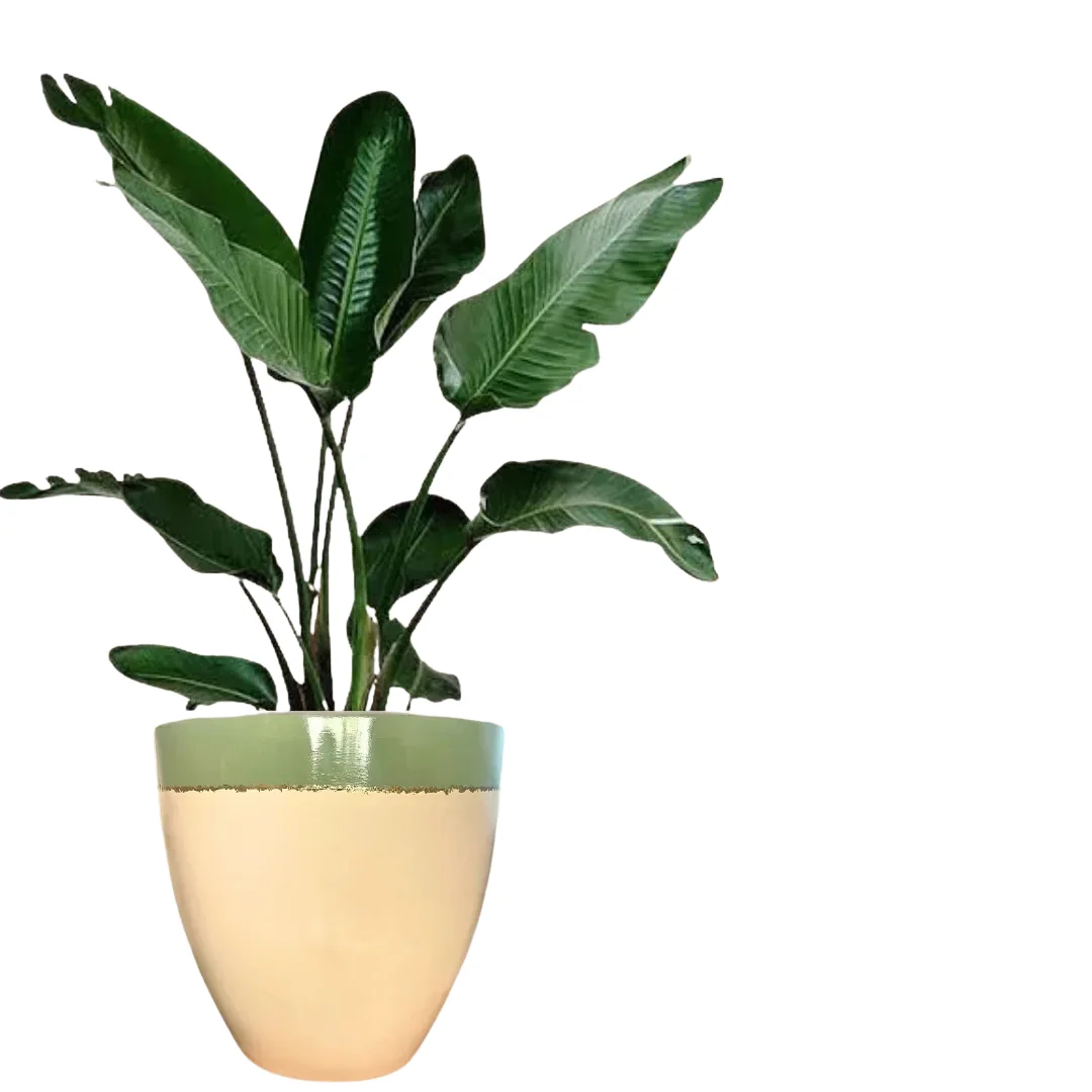 Gold olive Fiberglass Pot 0