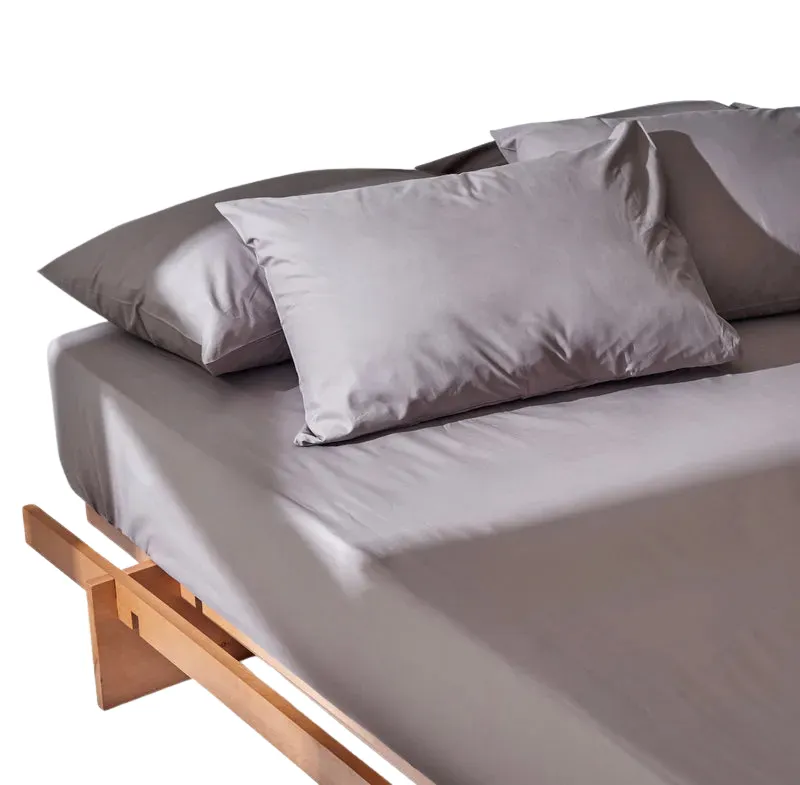 Grey Fitted Sheet - Percale - Queen image