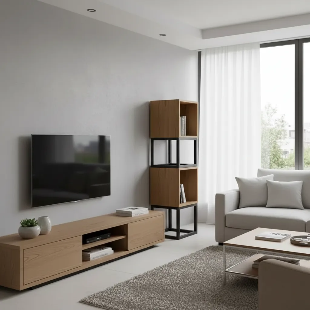 وحدة رفوف مكعبين من قشرة خشب الأرو 1