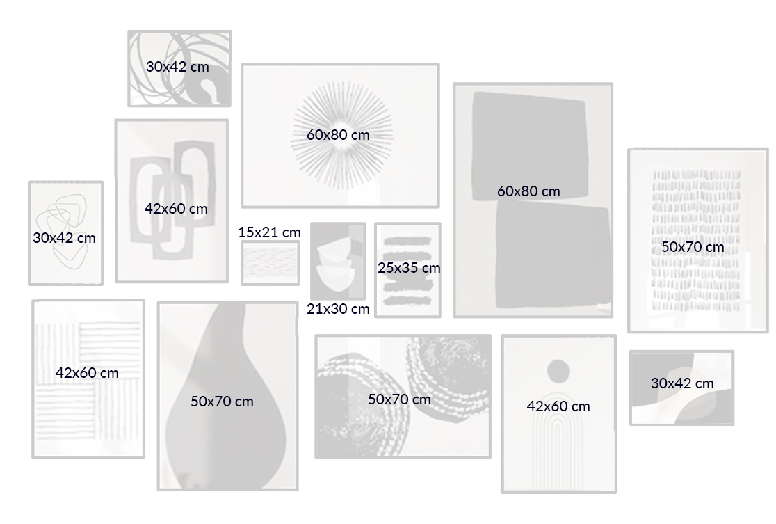 Monochrome Abstract Art (Set of 14) 1