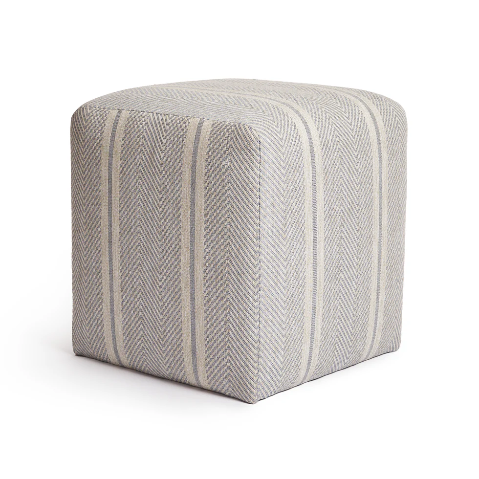 Striped Cube Pouf 0