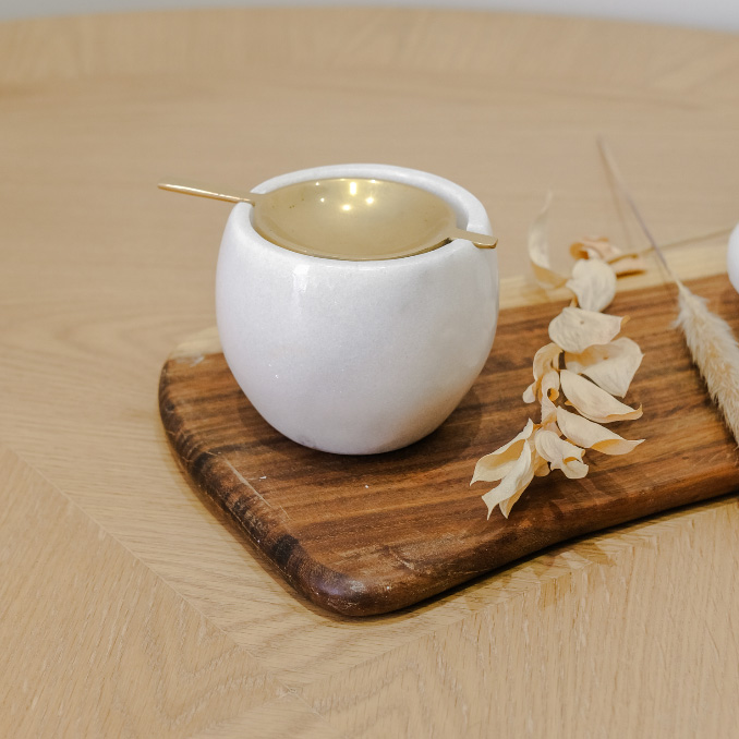 Ashtray - Marble (white/gold) 0