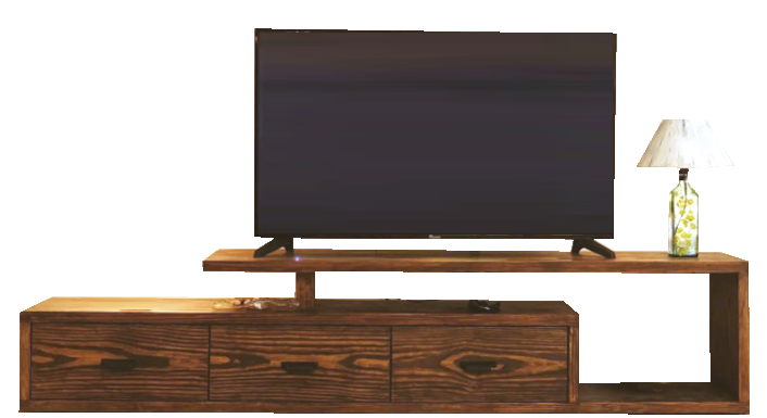 Farmhouse Eco-Friendly Wooden TV Unit With Open Shelf 0