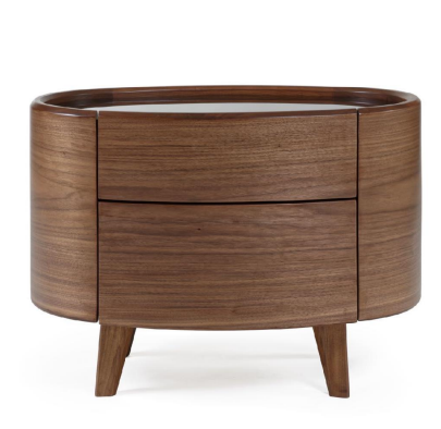 Orlando Nightstand - Natural Wood - Round Design 0