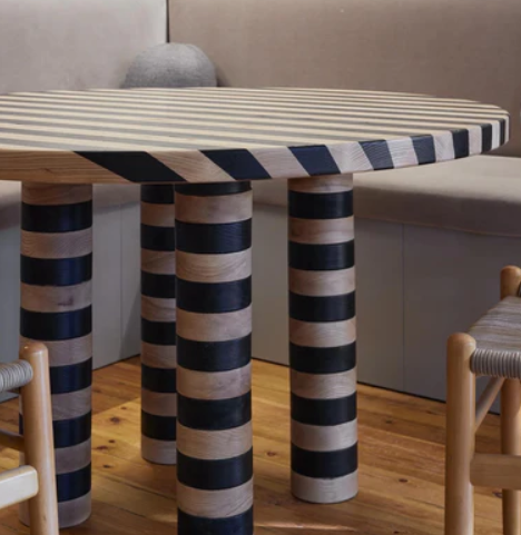 Connie Striped Ash Wood Dining Table 0