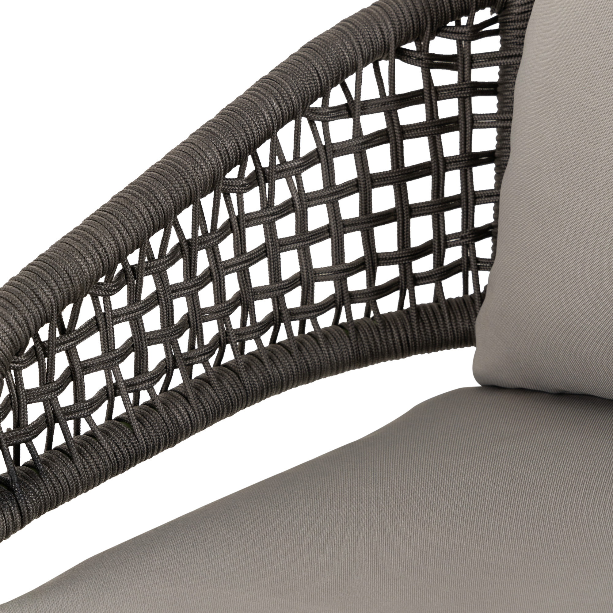 The Net Barstool – Outdoor Aluminum Bar Chair with Rope Back and Cushioned Seat 1