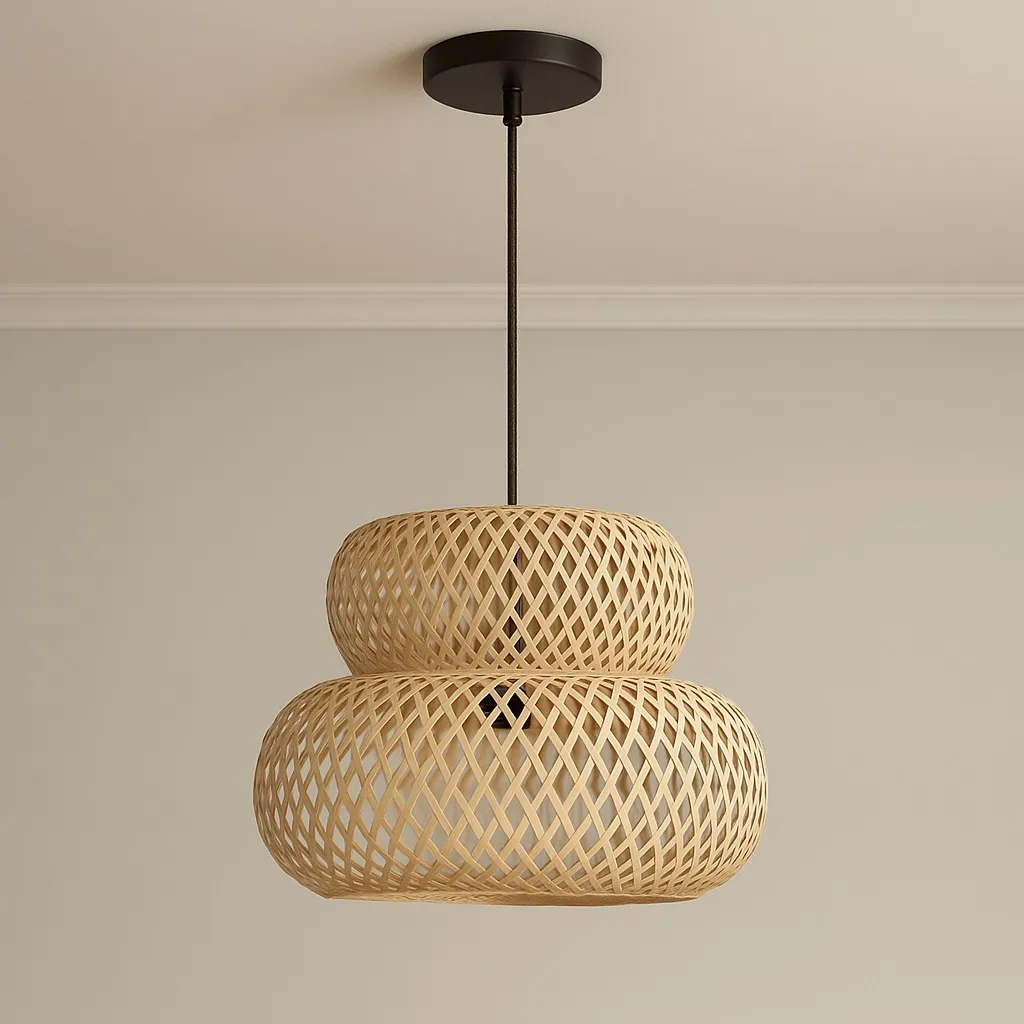 Rattan Ceiling Lamp – Embracing Boho Style With Natural Illumination - CLB60 3