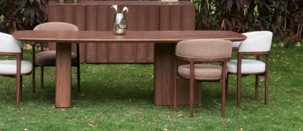 Shore Walnut Veneer Dining Table 0