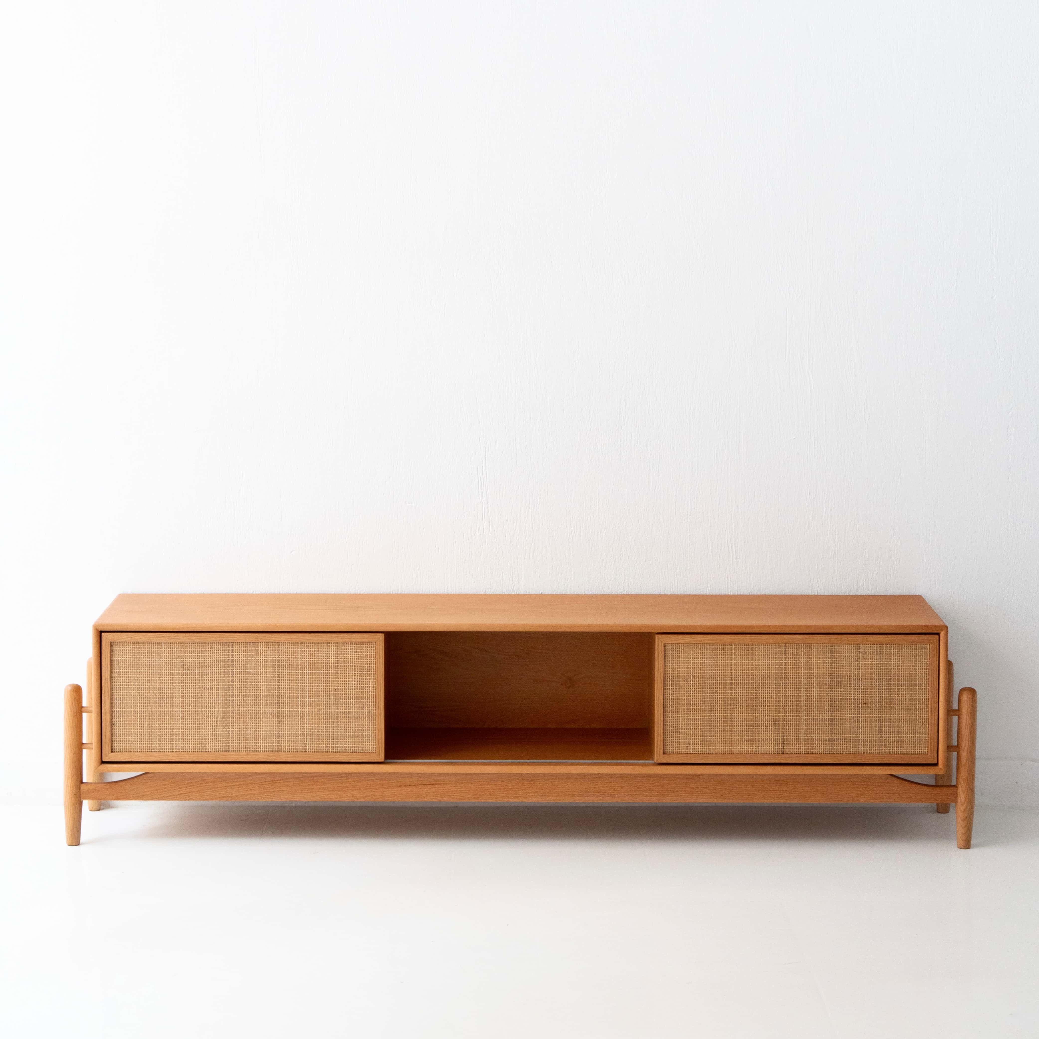 Birla TV Unit - Wood & Rattan Media Console 1