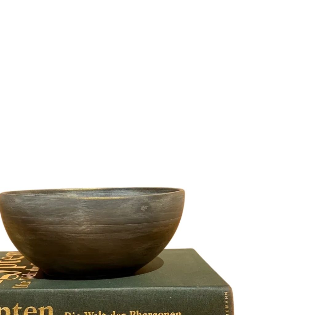 Ancient Gold Black Ceramic Bowl – Matte Finish 0