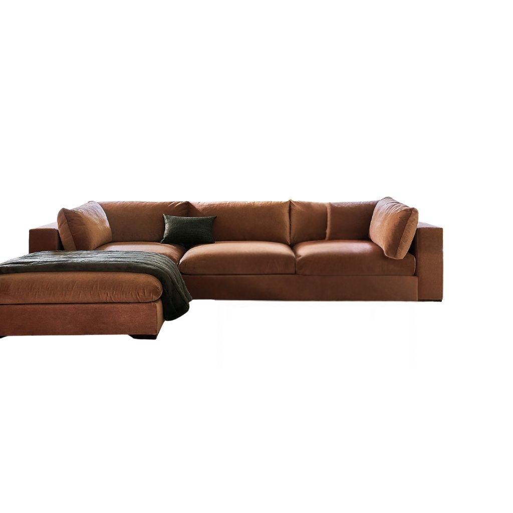 Florence Natural Wood L - Shape Sofa -Hippo 215 0