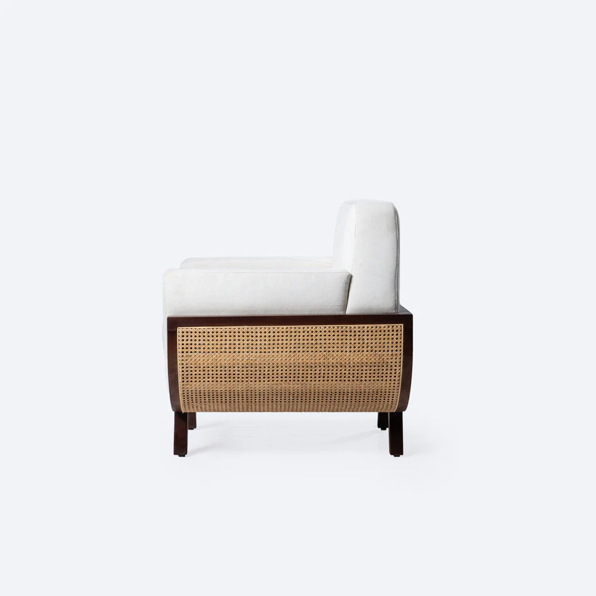 Entwine Armchair In Beech Wood & Cane - Premium Upholstery 1