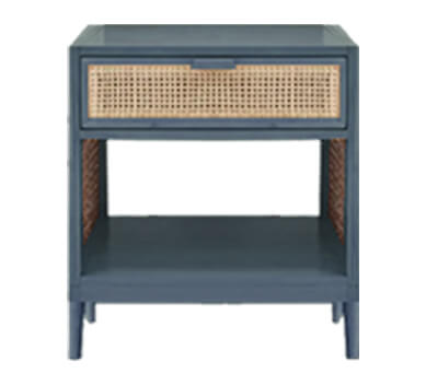 Color Bedside Table with Top Cane Drawer 0