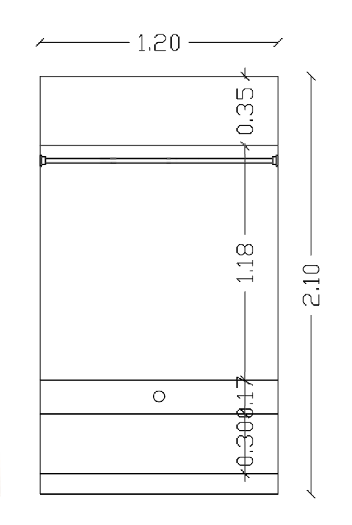 Hinged Wardrobe Closet With 1 Shelf & 1 Drawer - 120 cm 1