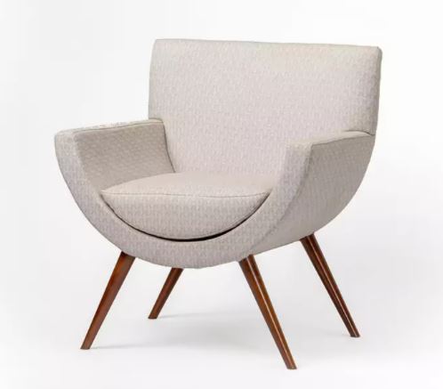 U-Chair With Upholstered Body & Wooden Legs 1