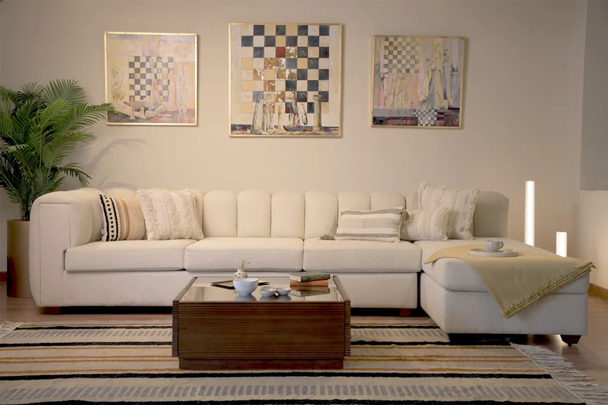 Flutes L Shape Sofa 2