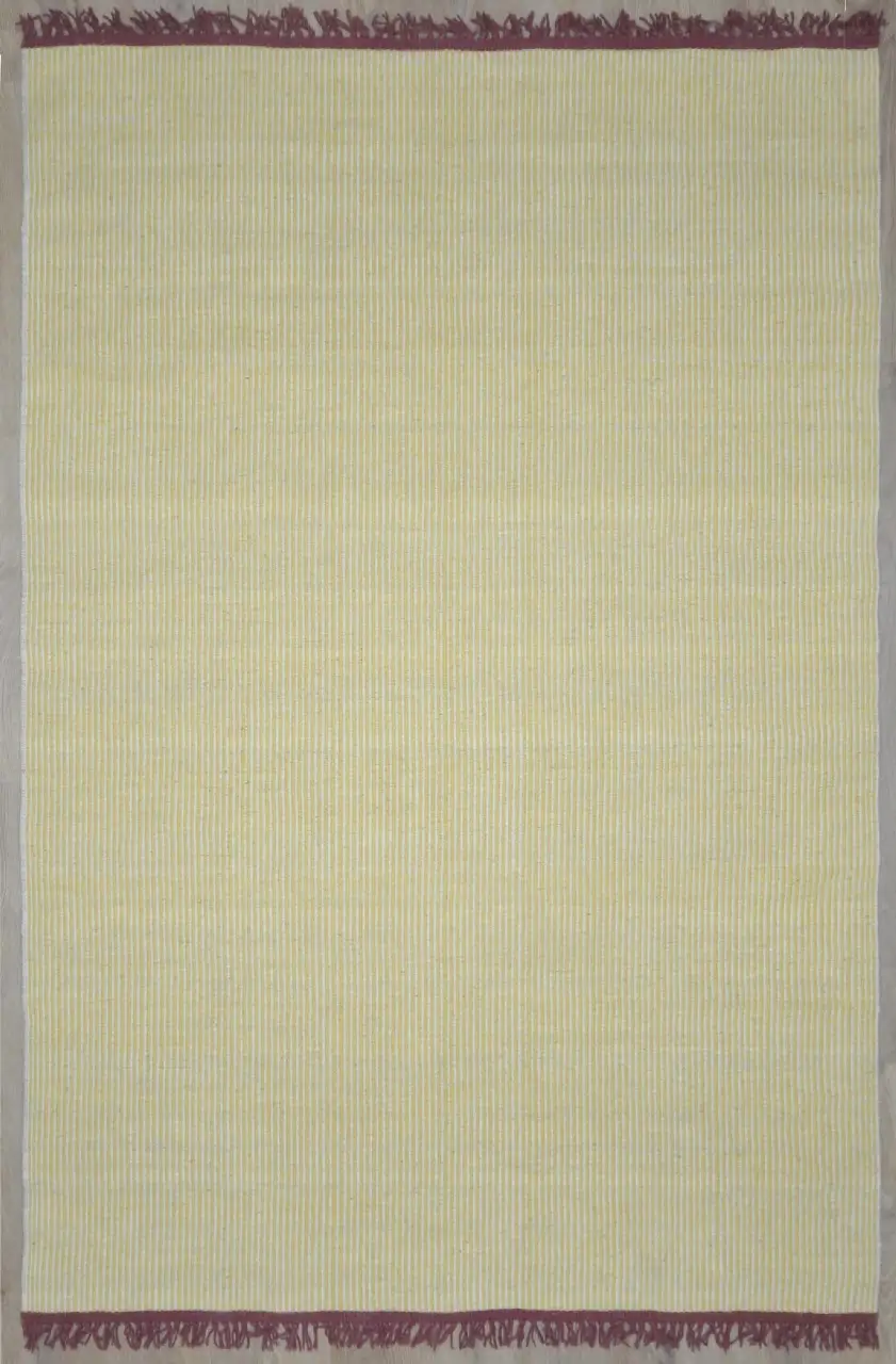 Natural Wool Area Rug Yellow and Fuchsia 0