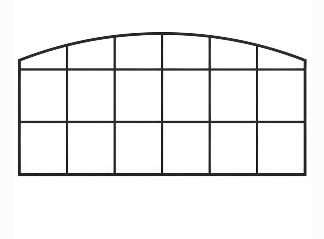 La Case Classic Arched Windowpane Mirror – Iron Frame 0