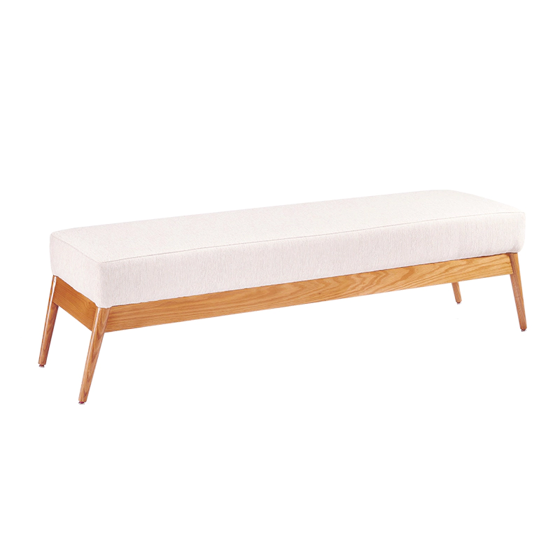 Amber Upholstered Bench With Elegant Wooden Frame 1