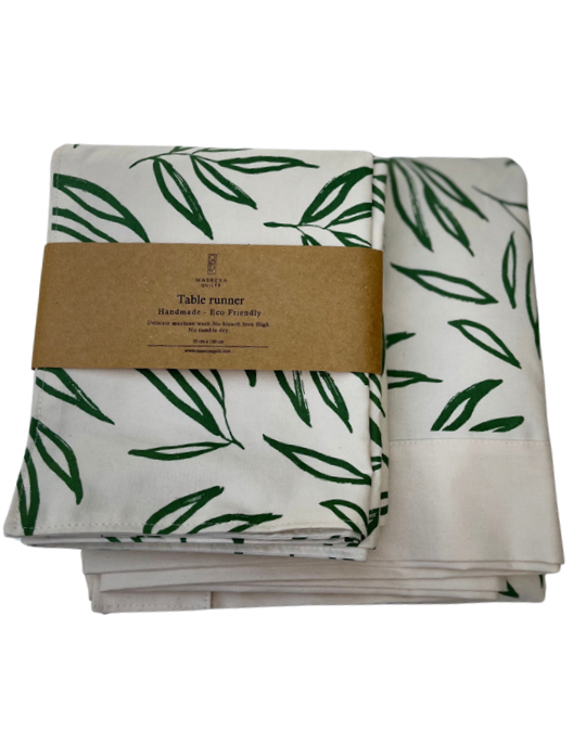 Fallen Leaves Sage Table Cloth 0