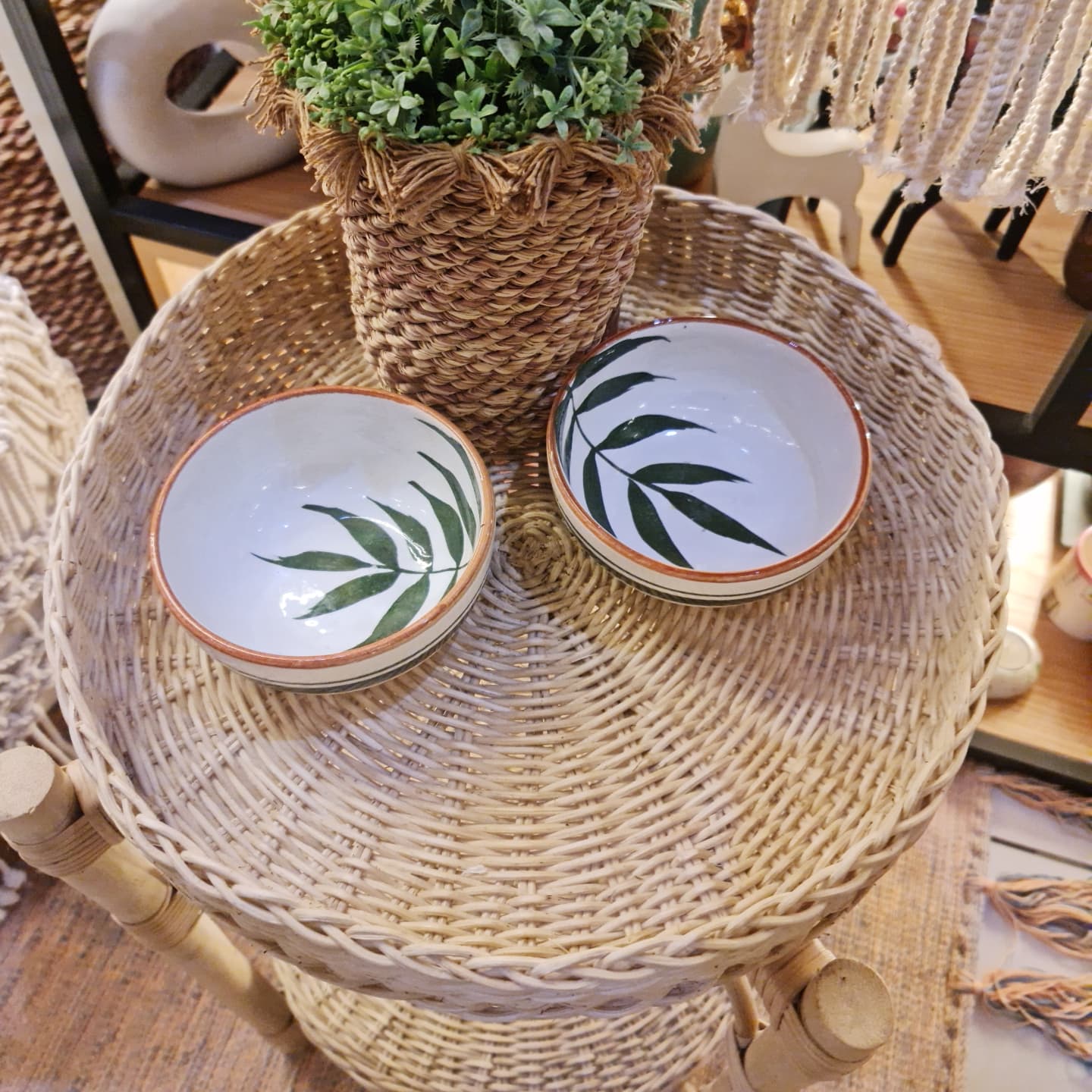 Bamboo Side Table With Shelf 2