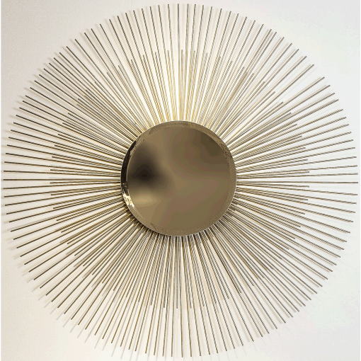 Lee Sunburst Wall Mirror With Hand-Rubbed Patina Finish 0