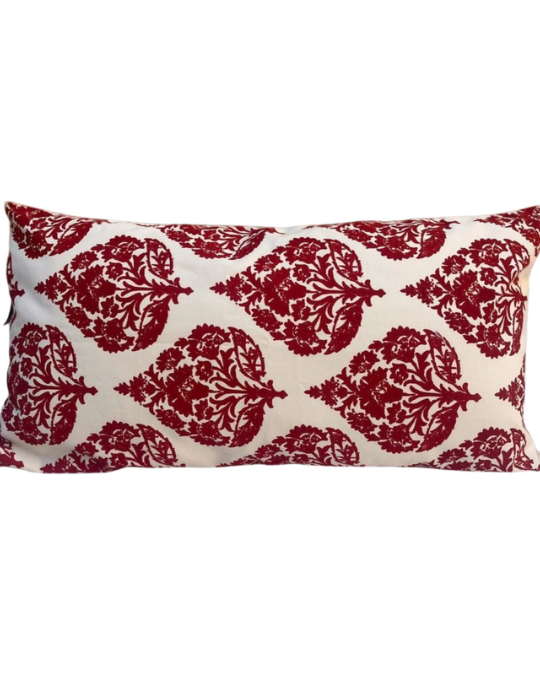 El Haramelk Maroon Handprinted cushion 0