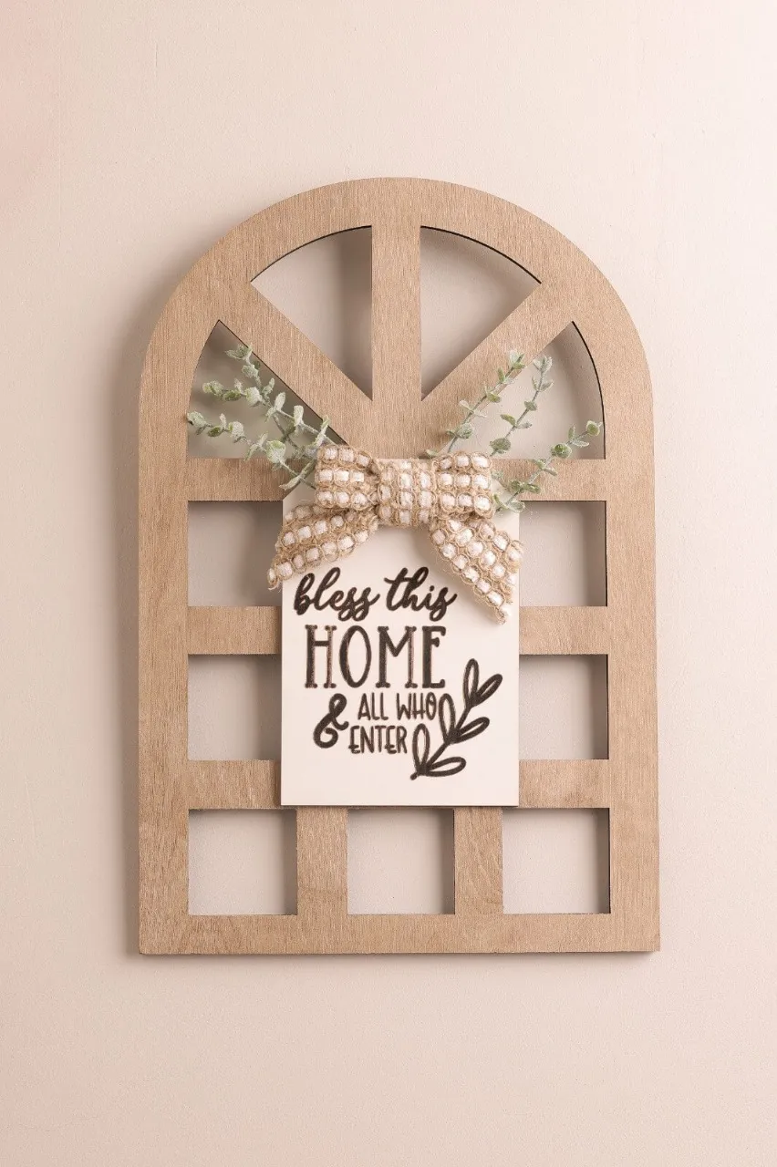 Home of Blessings Arch Sign - Natural Elegance for Your Entryway 1