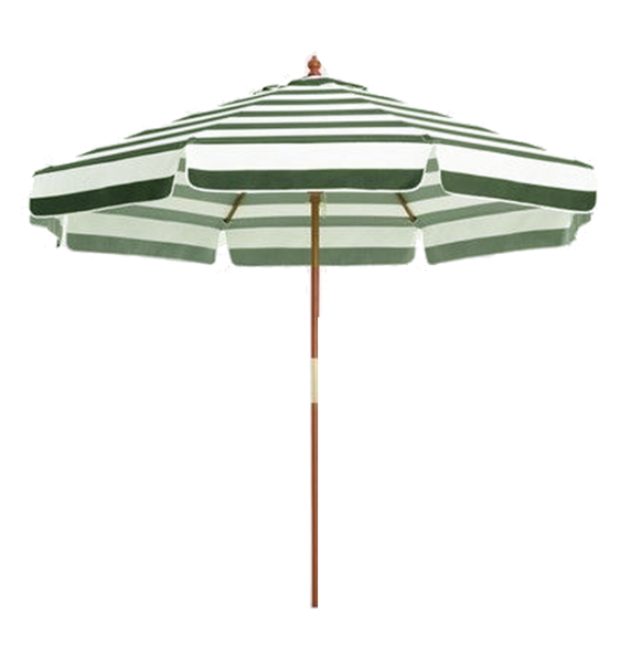 Bullseye Hexagon Striped Umbrella With Wooden Pole 0