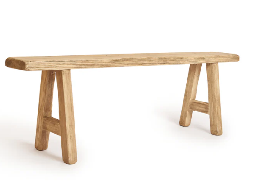 Beech Pine Bench With slanted Legs 0