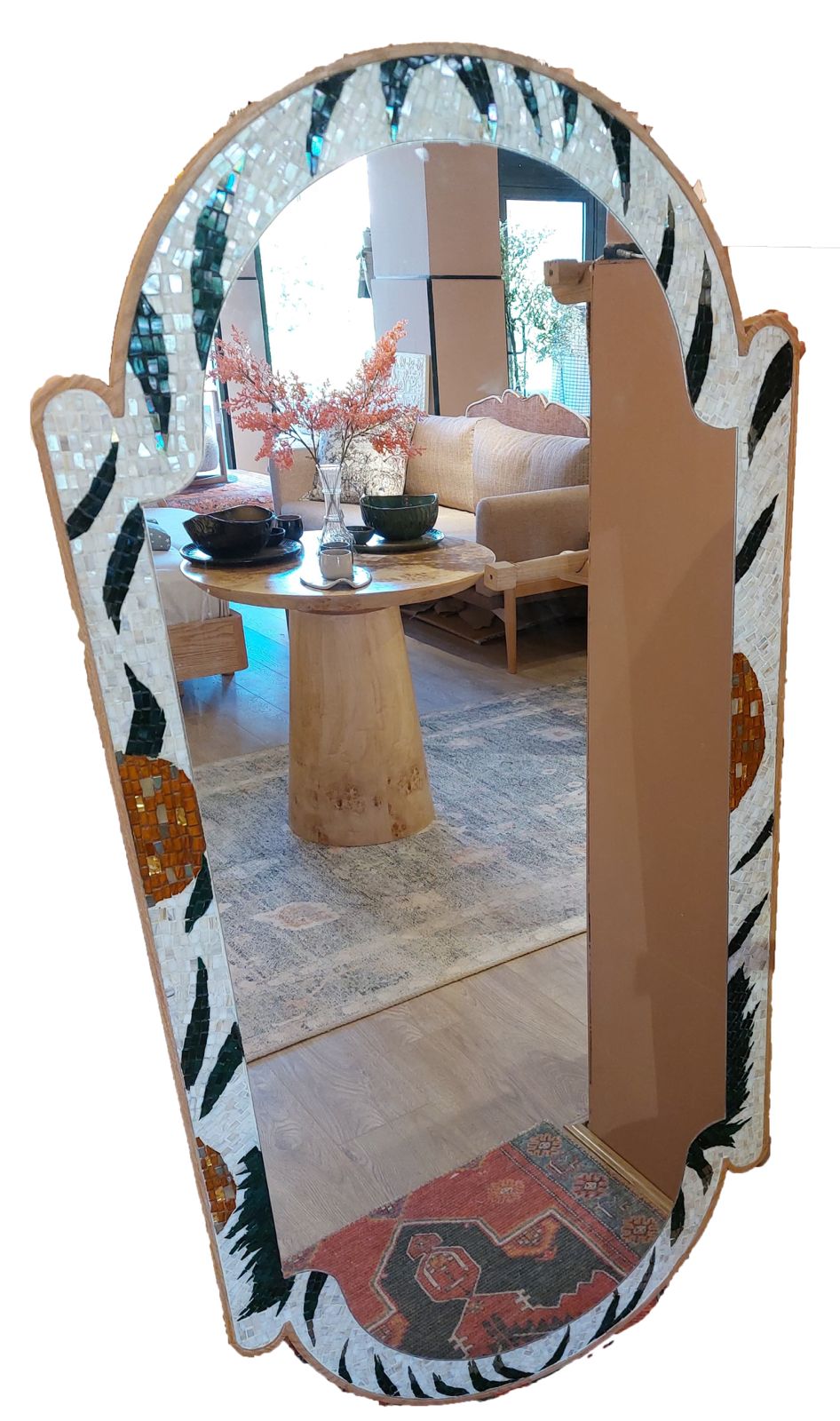 Lotus Artistic Full-Length Mirror With Bold Patterns 0