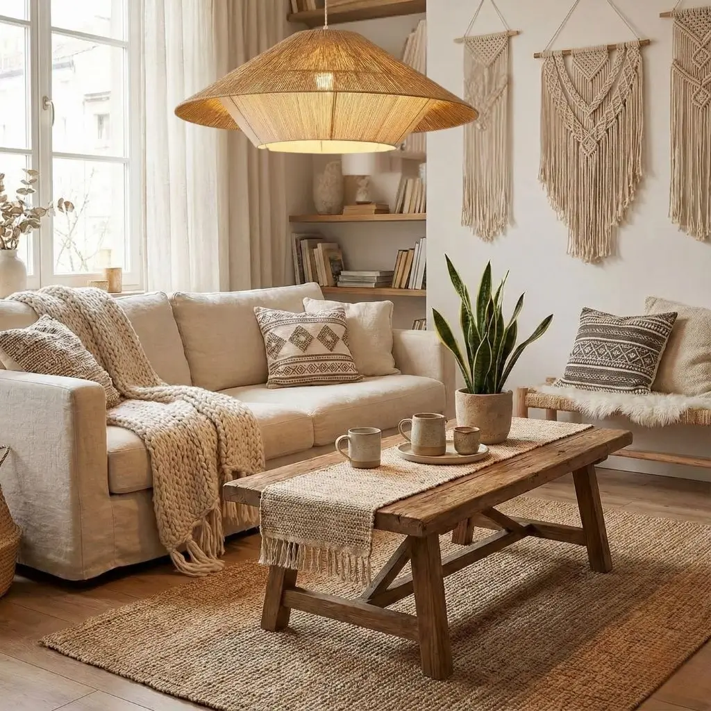 Burlap Ceiling Lamp ArkC001 1