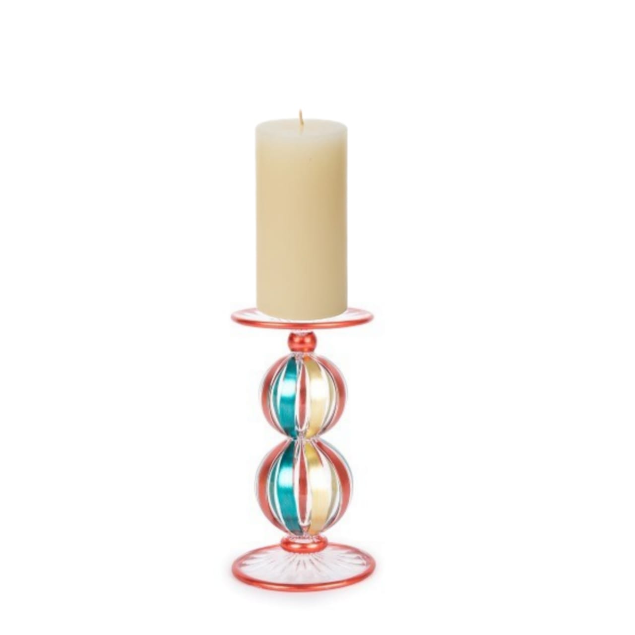 Frosted Multi Color Candle Holder 0