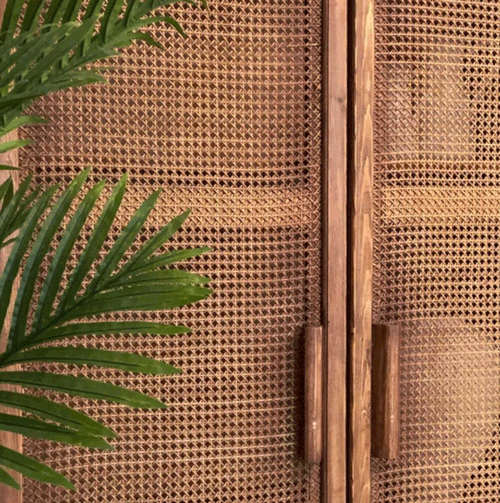Cane Cabinet With Beech Pine Wood 2