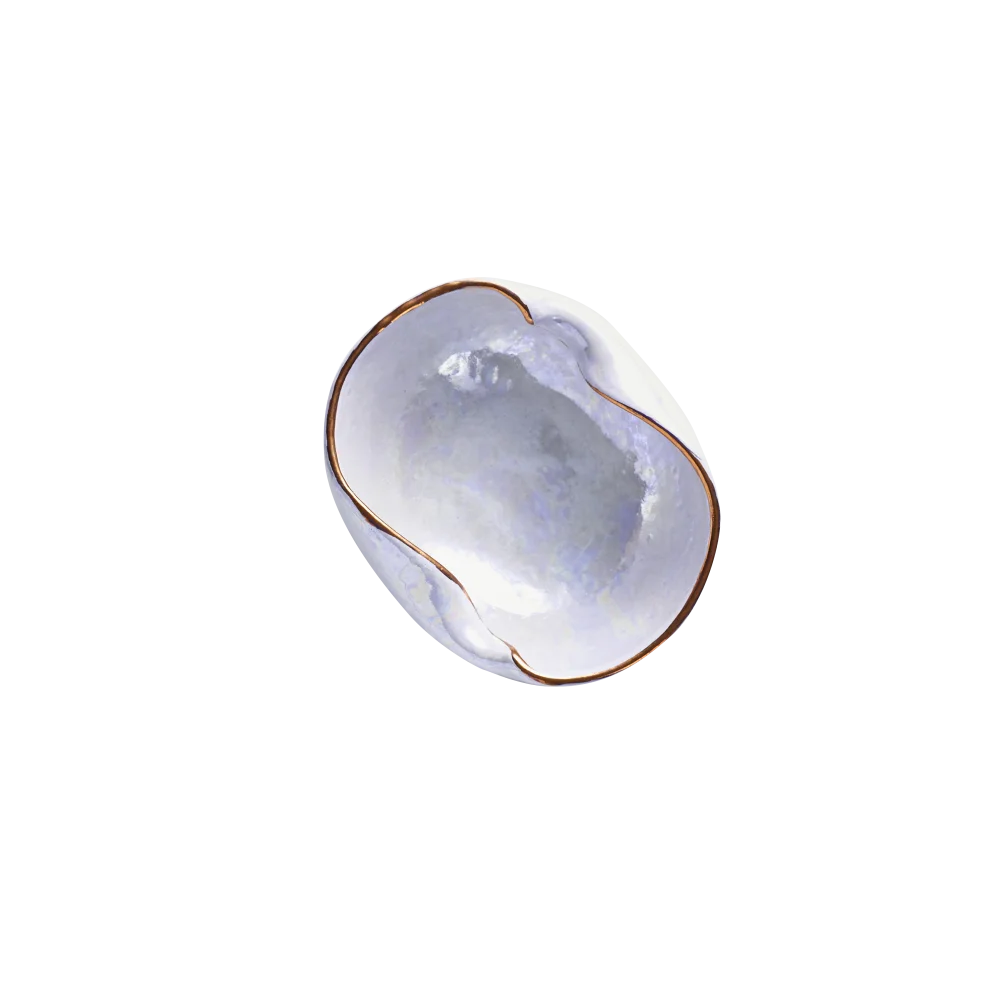 Gi Designs Wave Soup Bowl White & Gold 2